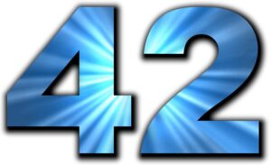 By Originally uploaded by en:User:Martinultima - en:Image:Answer to Life.png, CC BY-SA 3.0, https://commons.wikimedia.org/w/index.php?curid=100406
